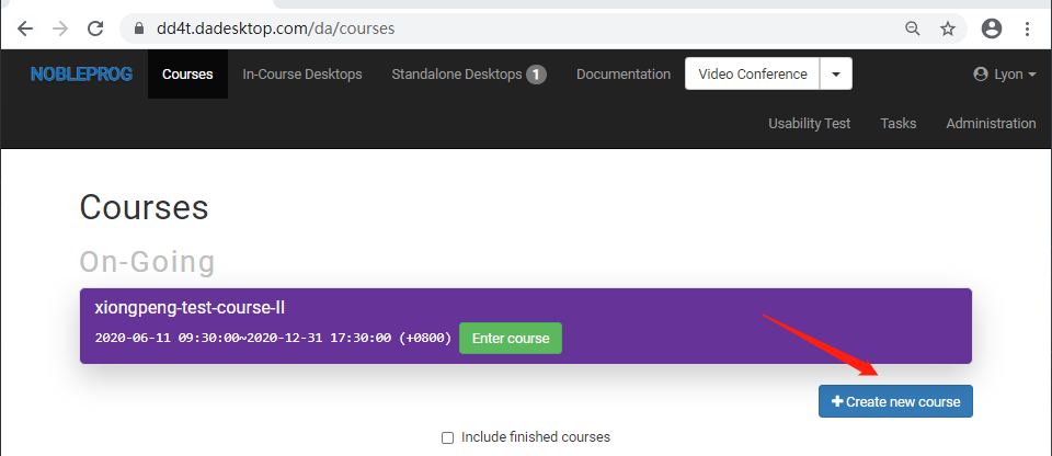 create new course